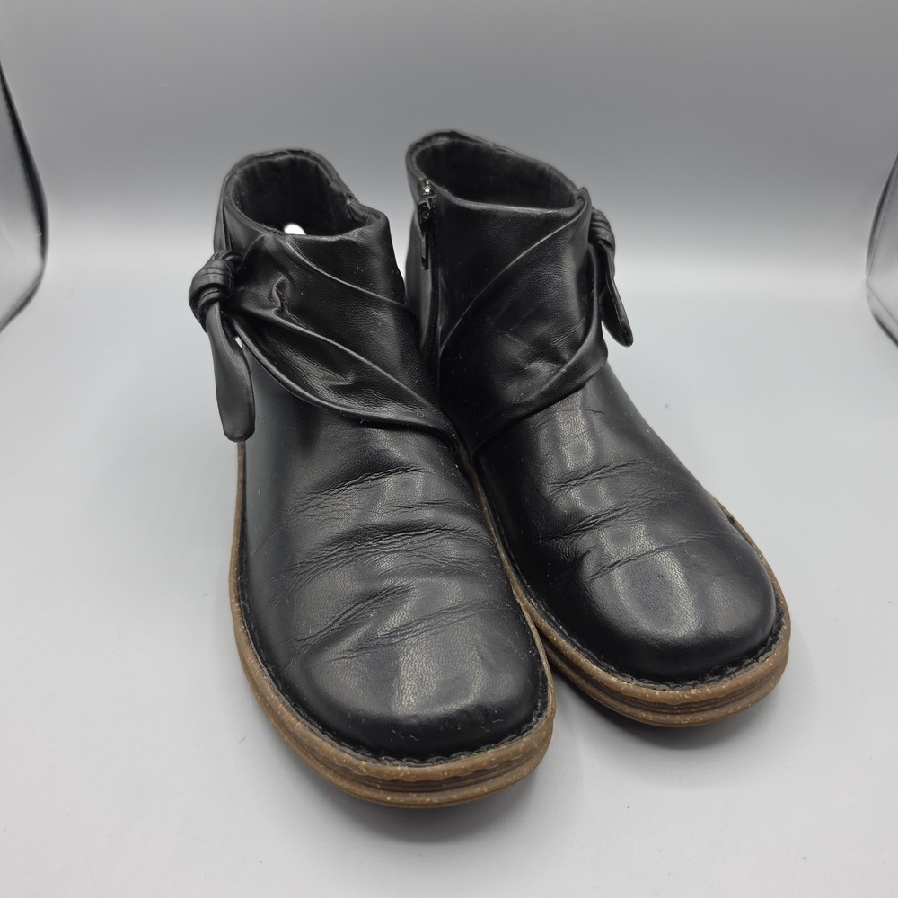 Dr. Martens‎ Booties Womens 6 Black Leather Ruched Bow Zipper Ankle Boots